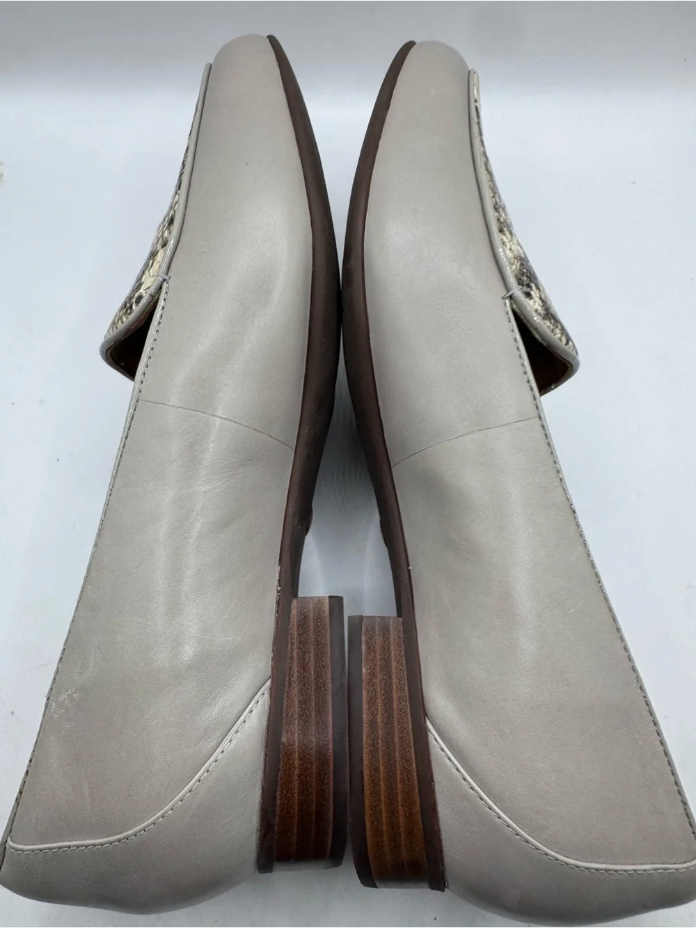 Clarks Unstructured snake skin leather loafers slip on workwear shoes 10